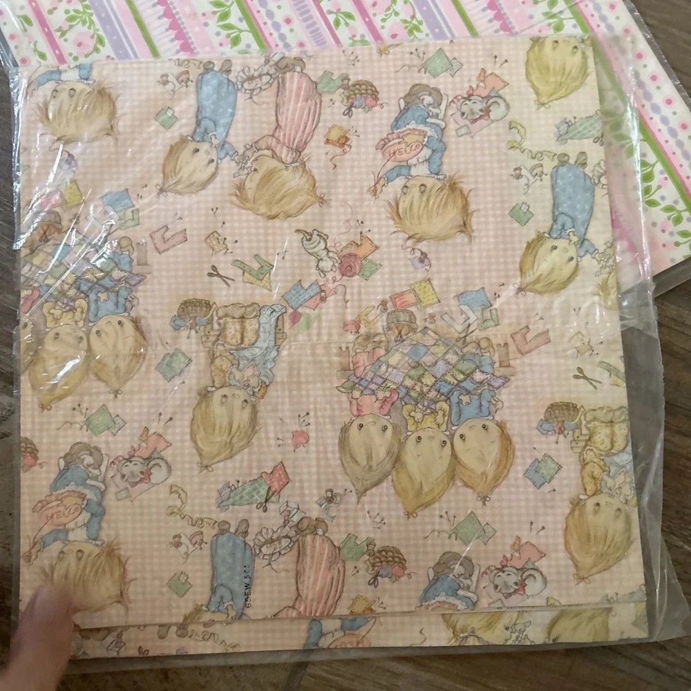 Vintage Hallmark Betsey Clark Children Buzza Wrapping Paper 2 Sheets USA Made